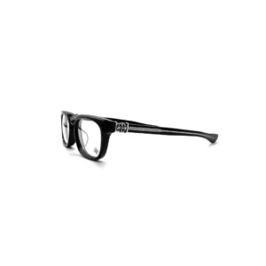GRIM BK/SS Chrome Hearts Glasses with matte black frame and sterling silver gothic cross detailing