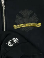 Chrome Hearts Vintage Gold Horseshoe Dagger Zip Up Hoodie