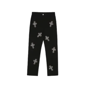Chrome Hearts Rhinestone Cross Pants