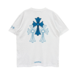 Chrome Hearts Triple Cross Logo White Short Sleeve T-shirt