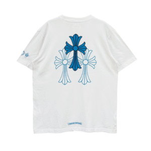 Chrome Hearts Triple Cross Logo White Short Sleeve T-shirt