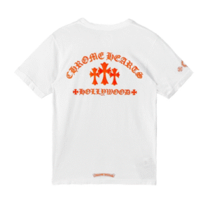 Chrome Hearts Orange Triple Cross Short Sleeve T-Shirt
