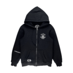 Chrome Hearts Fleur De Lis Logo Heavy Thermal Zip Up Hoodie
