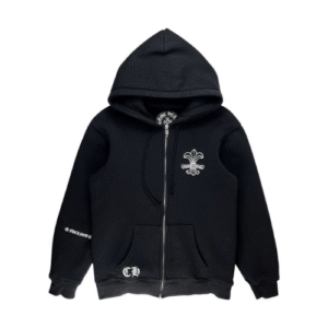 Chrome Hearts Fleur De Lis Logo Heavy Thermal Zip Up Hoodie