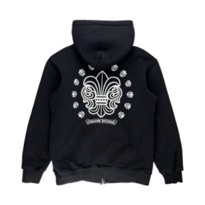 Chrome Hearts Fleur De Lis Logo Heavy Thermal Zip Up Hoodie