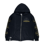 Chrome Hearts Vintage Gold Horseshoe Dagger Zip Up Hoodie
