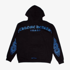 Chrome Hearts Blue Glitter Horseshoe Hoodie