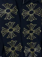 Chrome Hearts Vintage Gold Horseshoe Dagger Zip Up Hoodie