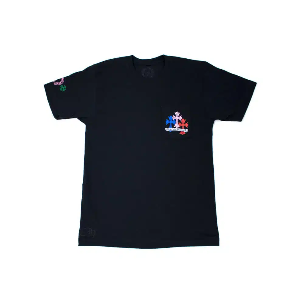 CHROME HEARTS MULTICOLOR CROSS CEMETERY T-SHIRT BLACK CHROME HEARTS MULTICOLOR CROSS CEMETERY T-SHIRT BLACK