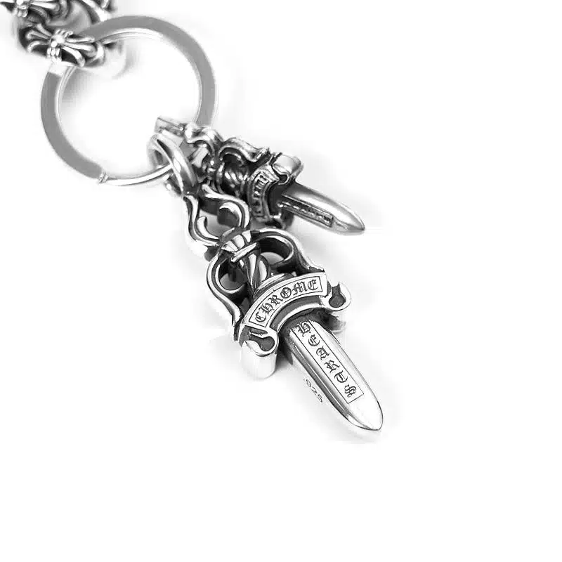 CHROME HEARTS DOUBLE DAGGER KEY RING CHROME HEARTS DOUBLE DAGGER KEY RING