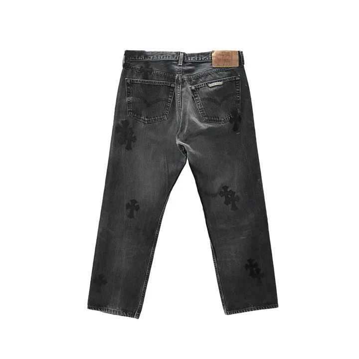 Chrome Hearts Black Denim Cross Patch Jeans Chrome Hearts Black Denim Cross Patch Jeans