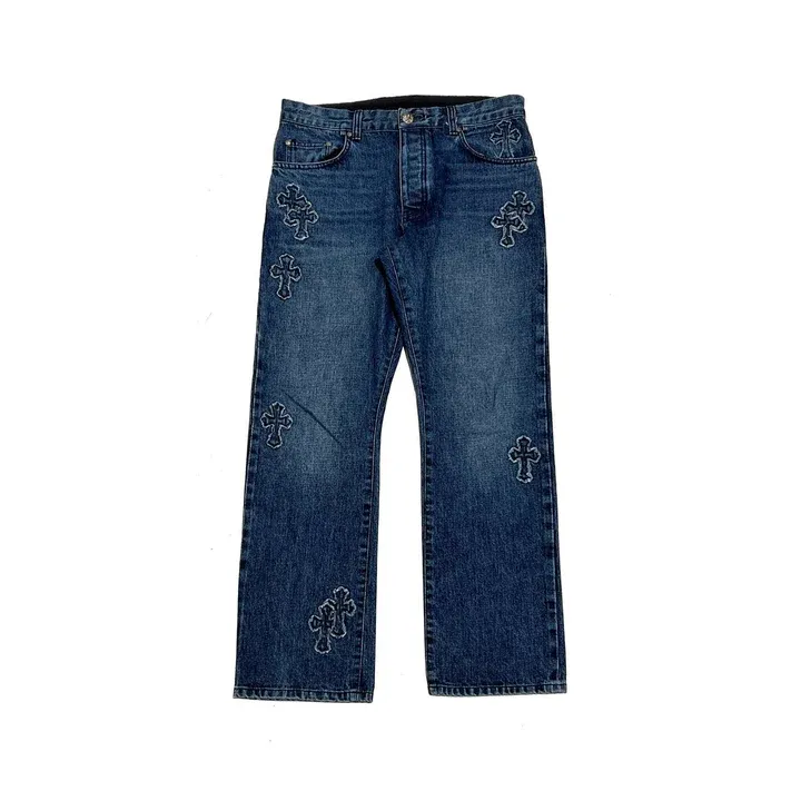 chrome-hearts-denim-cross-patch-jeans-173584 Chrome Hearts Unisex Denim Cross Patch Jeans