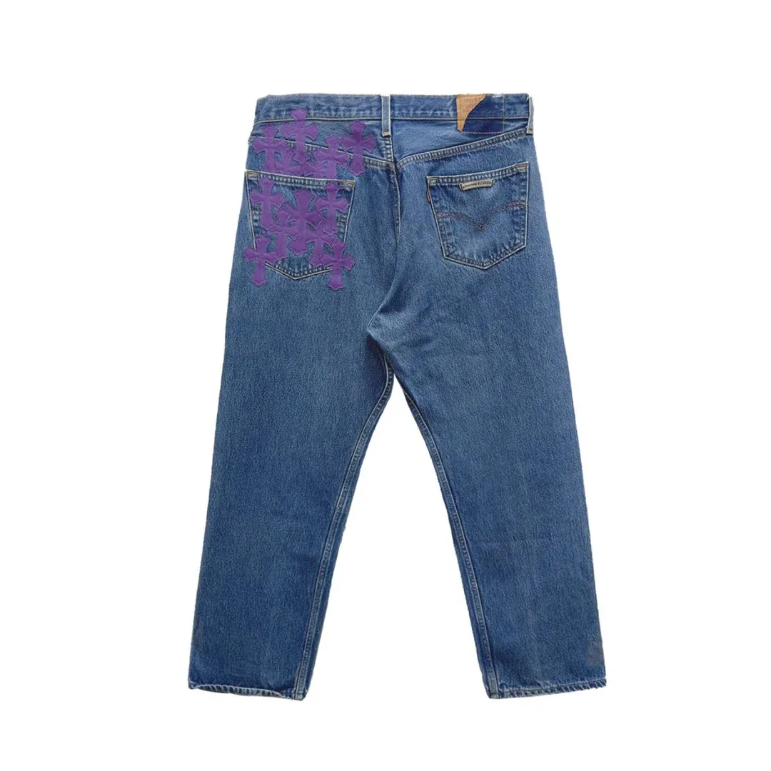 Exclusive Leather Cross Patch Jeans Exclusive Leather Cross Patch Jeans