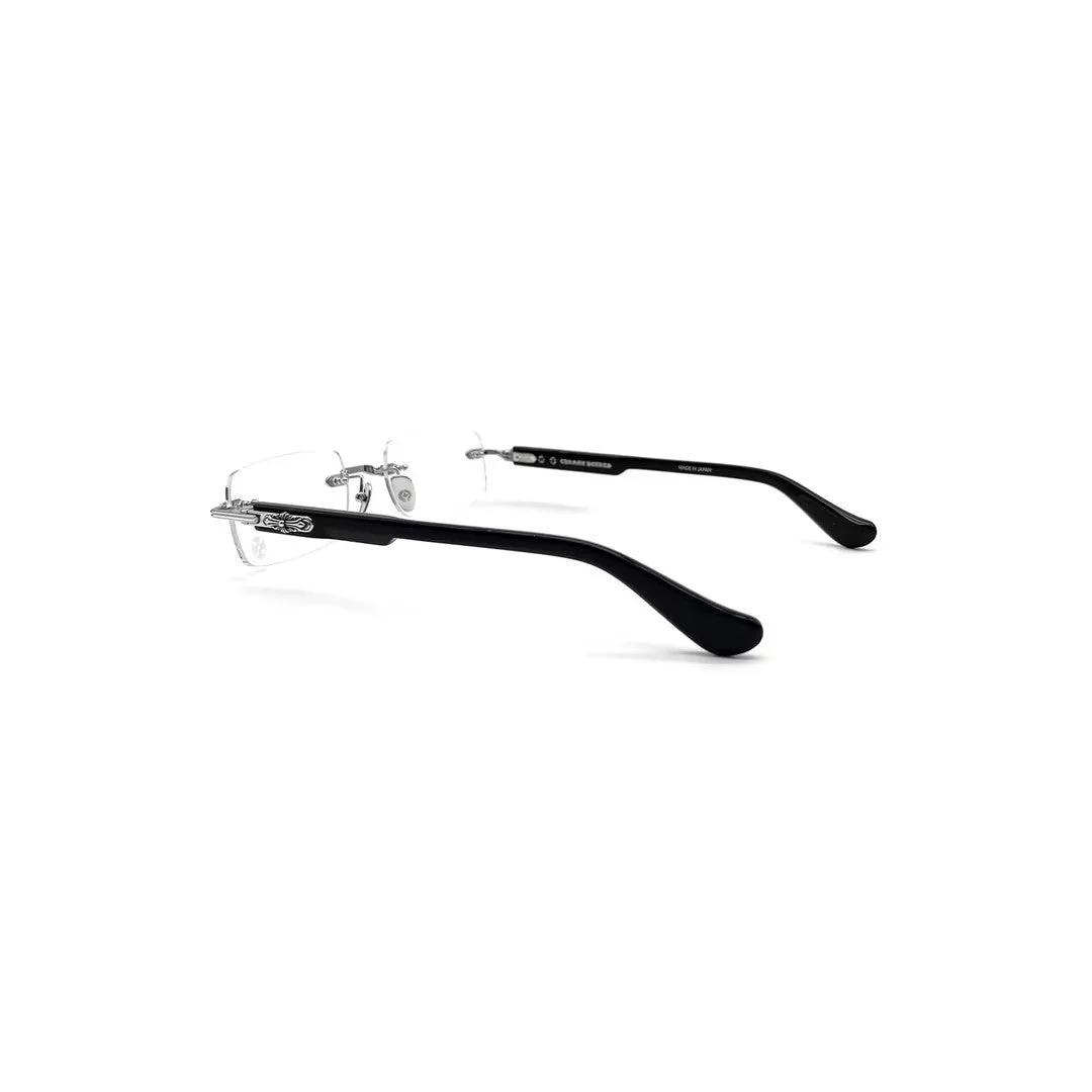 Chrome Hearts DEEP I BKSS Designer Eyewear – Black/Silver Frame Chrome Hearts DEEP I BK\SS luxury black and silver eyeglasses with bold, handcrafted design