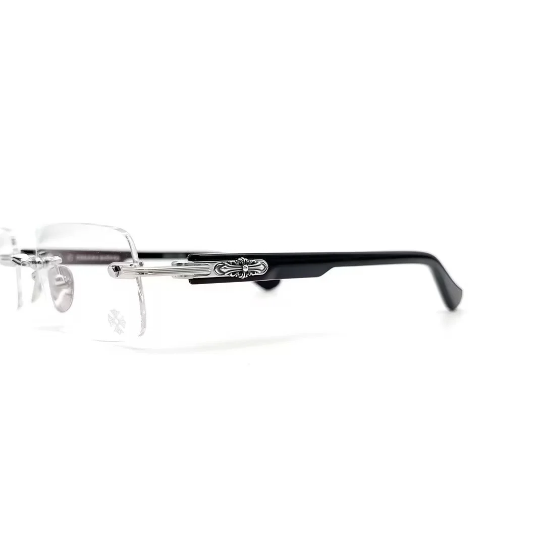 Chrome Hearts DEEP I BKSS Designer Eyewear – Black/Silver Frame Chrome Hearts DEEP I BK\SS luxury black and silver eyeglasses with bold, handcrafted design