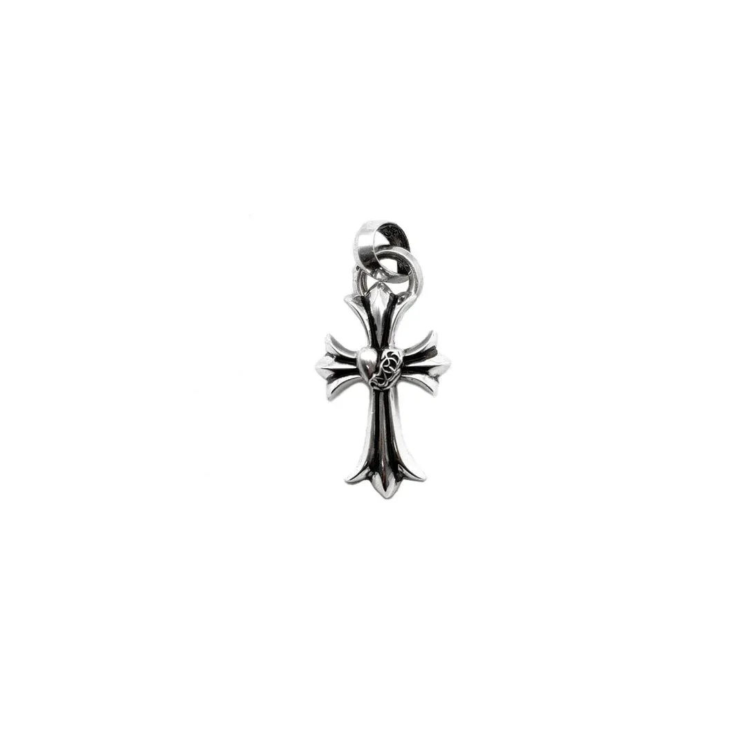 Silver Vine Heart Cross Pendant Silver Vine Heart Cross Pendant