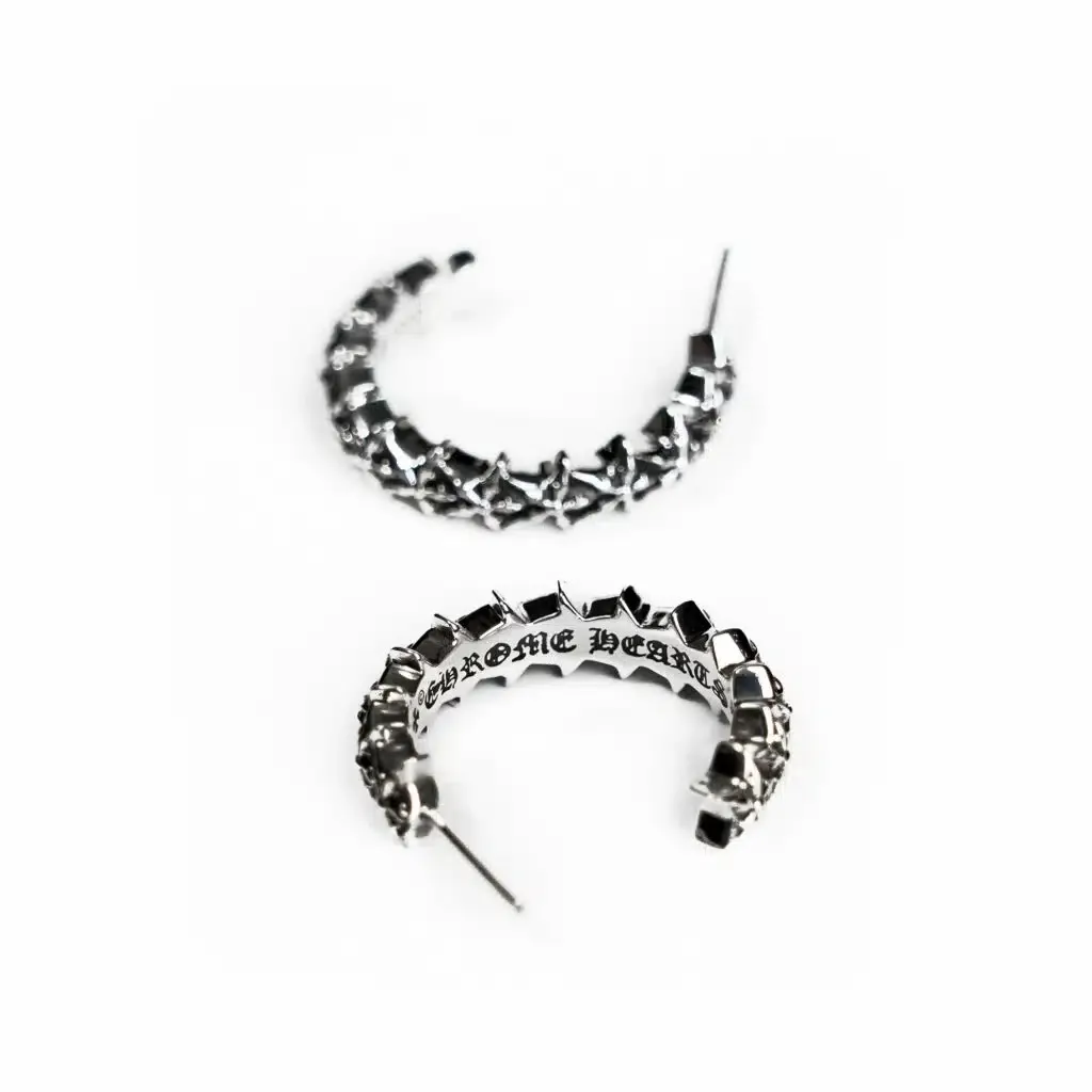 CH Logo Plus 5 SIDED STAR HOOP EARRINGS CH Logo Plus 5 SIDED STAR HOOP EARRINGS
