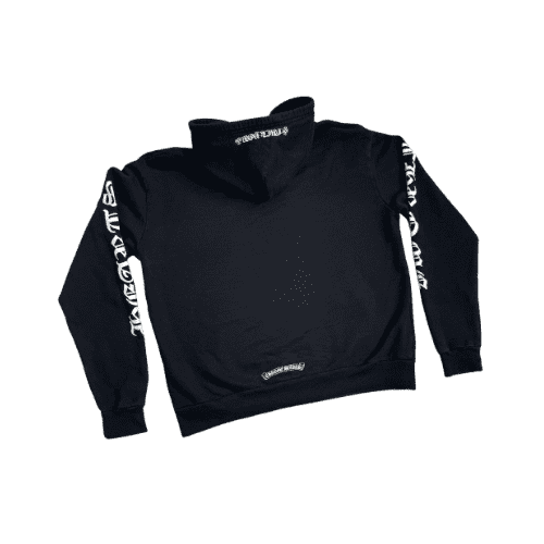 Chrome Hearts Gothic Font Zip Hoodie – Black Script Edition