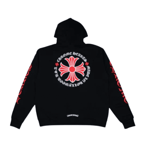 Chrome Hearts Cross Logo Hoodie – Black With Red