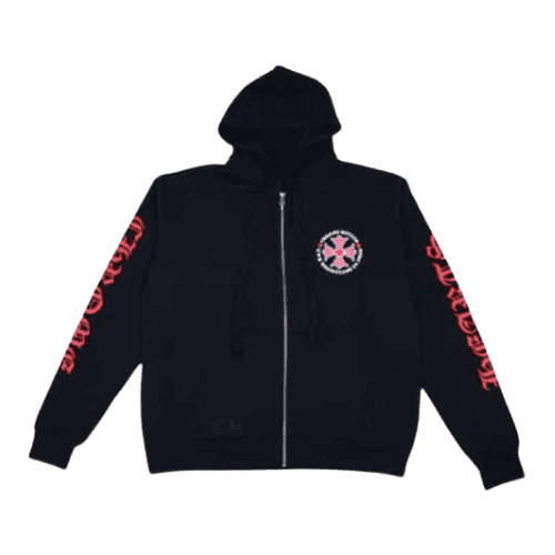 Chrome Hearts Cross Logo Hoodie – Black With Red