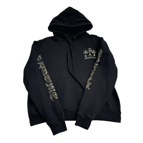 Chrome Hearts Black Hoodie with Palm Tree & Gothic
