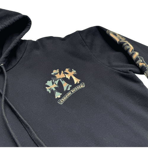 Chrome Hearts Black Hoodie with Palm Tree & Gothic