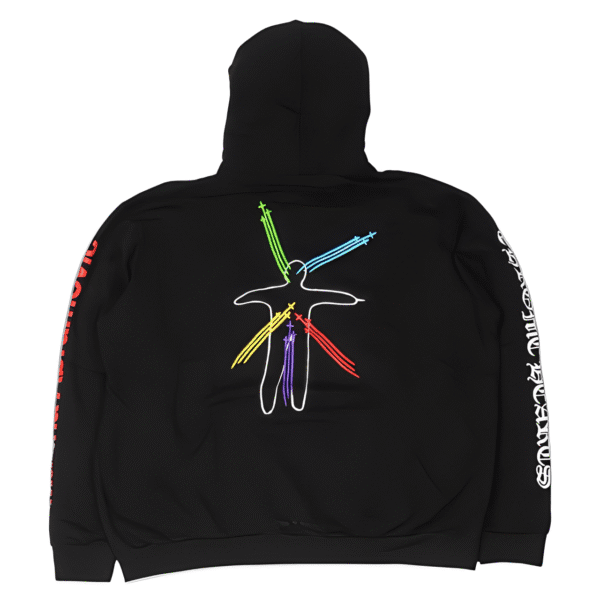 Chrome Hearts Rainbow Cross Figure Hoodie – Black