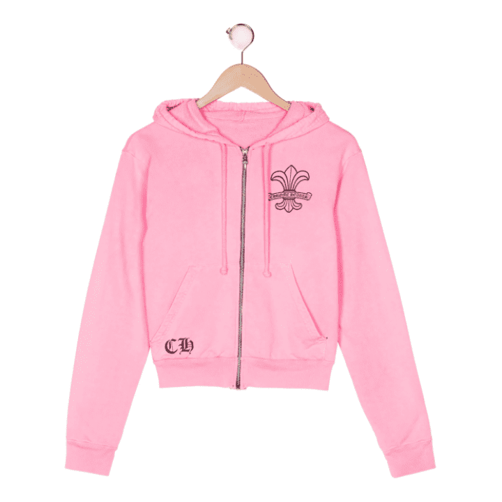 Chrome Hearts Girls Zip-Up Pink Hoodie Chrome Hearts Girls Zip-Up Pink Hoodie