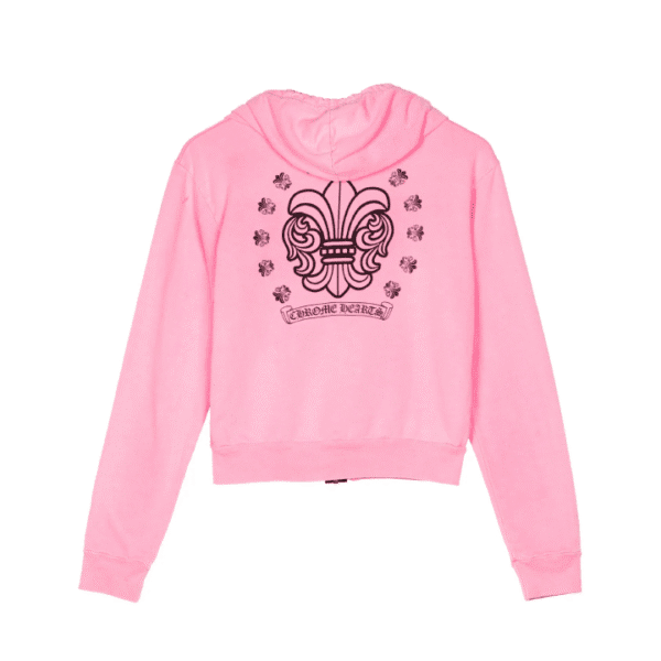 Chrome Hearts Girls Zip-Up Pink Hoodie