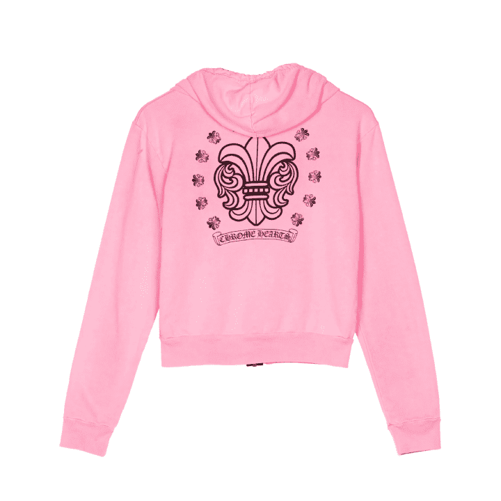 Chrome Hearts Girls Zip-Up Pink Hoodie Chrome Hearts Girls Zip-Up Pink Hoodie